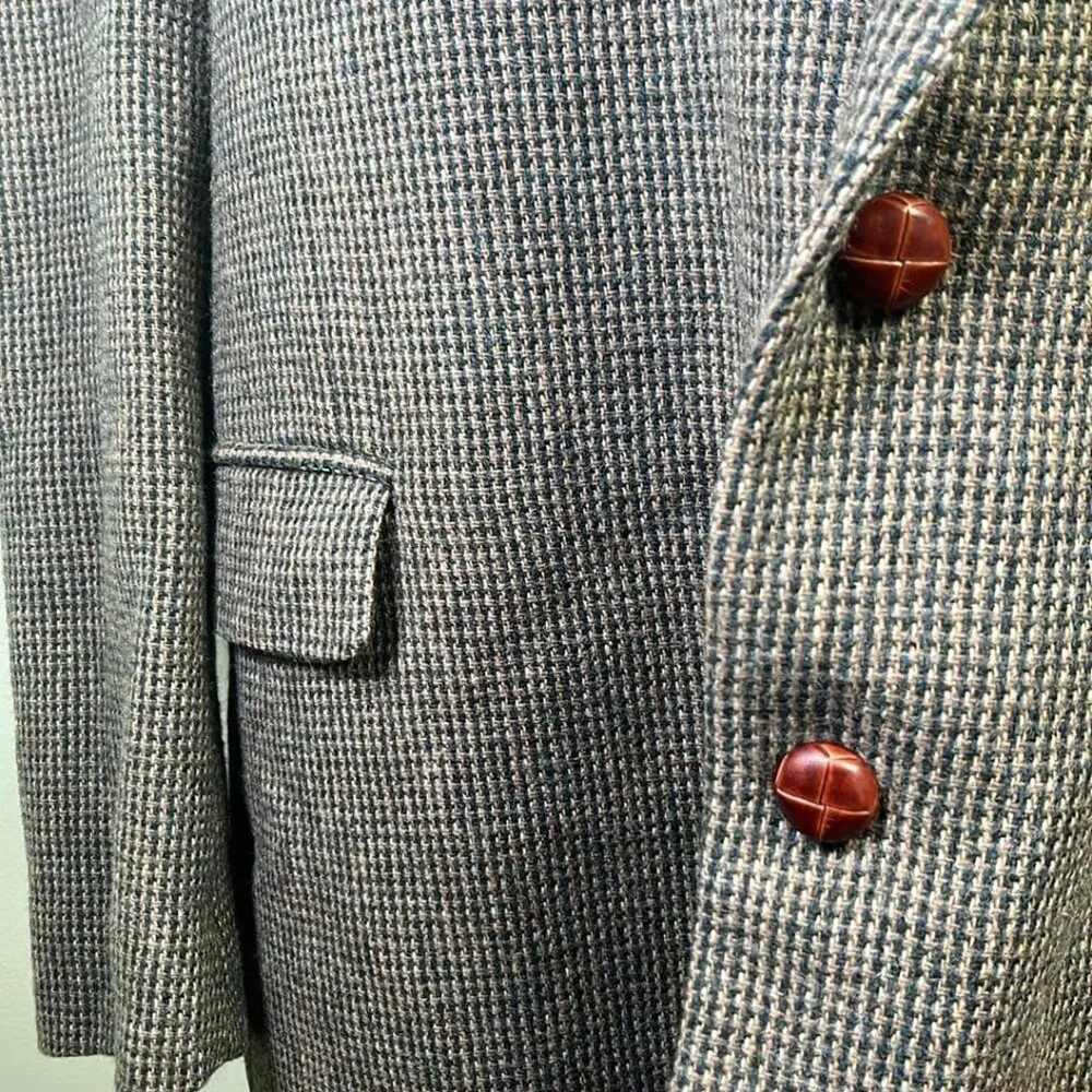 JD Christopher Lambswool Blend Sports Coat 48L W/Elbow Pads and‎ Leather Buttons